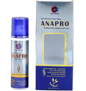 Close-up of spray nozzle on ANAPRO hair serum bottle