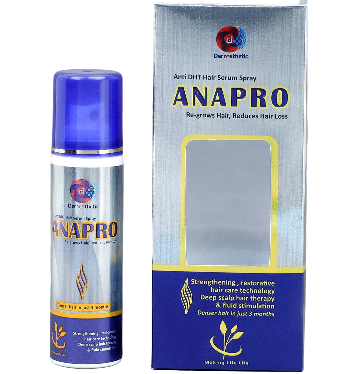 Close-up of spray nozzle on ANAPRO hair serum bottle