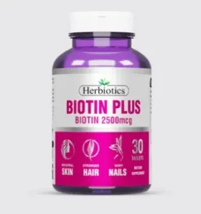 Biotin Plus 30S hair growth and hair fall supplement bottle