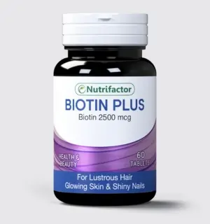 Biotin Plus 60S supplement bottle for stronger and healthier hair