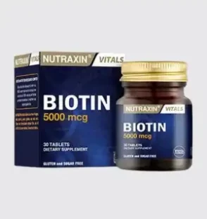 Biotin Hair Growth Supplement bottle for stronger hair and nails