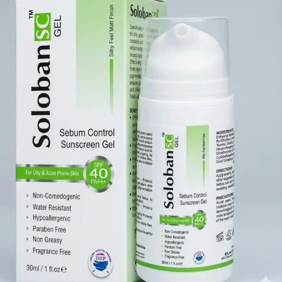 Soloban 40 SPF Gel Sunblock 30g for oily and acne-prone skin